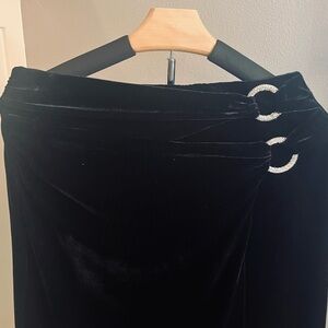 Elegant Black Velvet Skirt